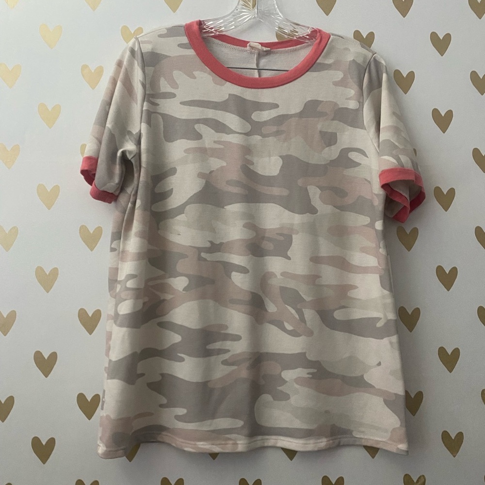 Camouflage ringer tee